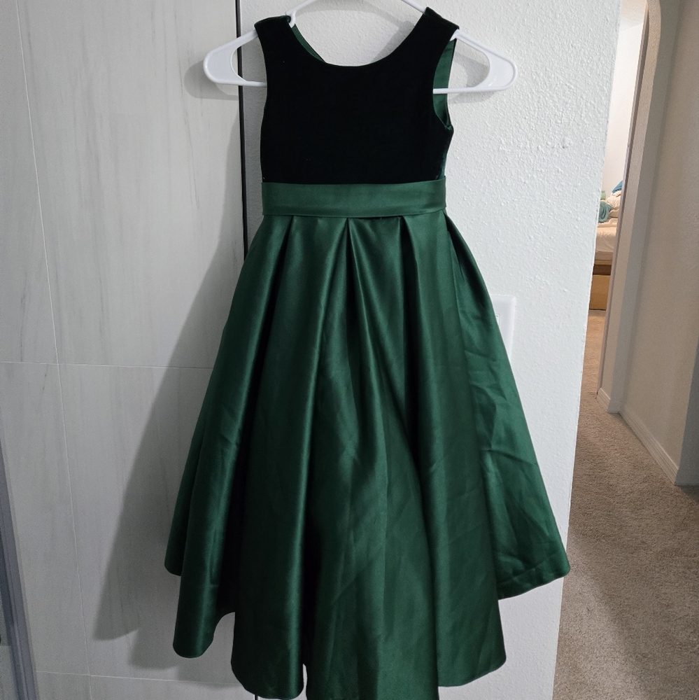 Velvet Long Girl's Party Flower Girl Dress Prom Ball Gown Pageant Dress